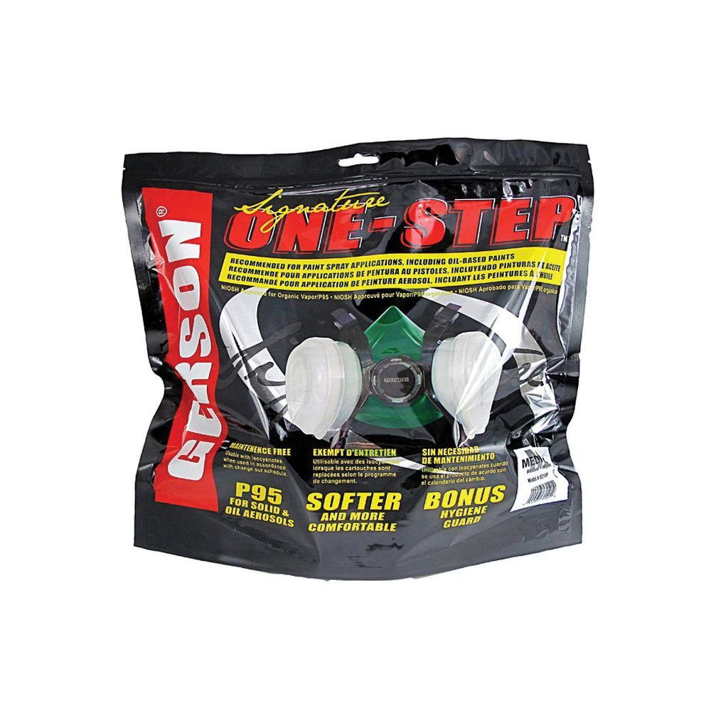 Packaged Gerson One-Step P95 respirator mask for paint spray protection.